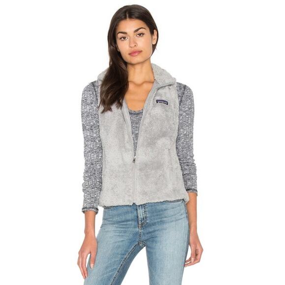 Patagonia Los Gatos Fleece Vest Size Medium Grey Womens Full Zip - Picture 1 of 15